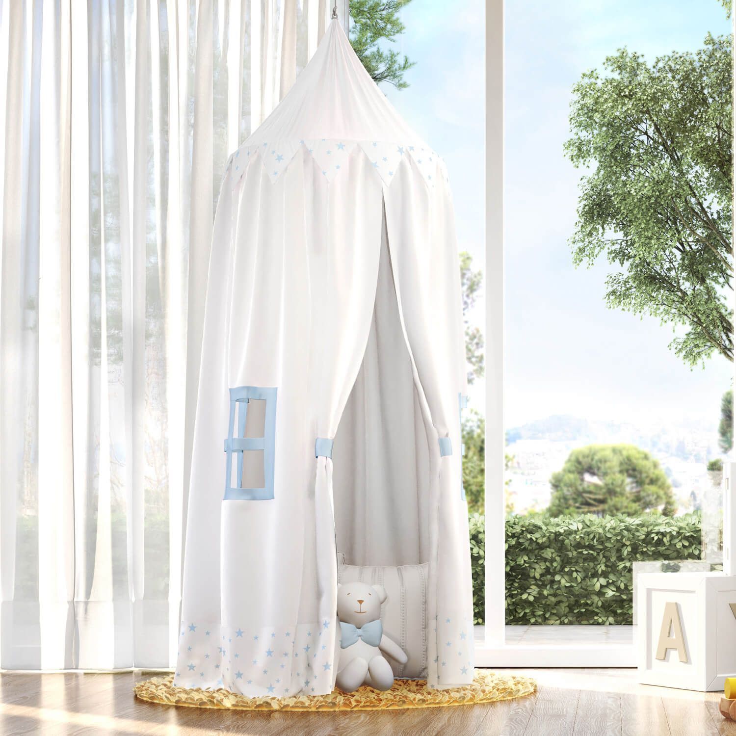 Tenda Dossel Estrelinhas Amarela 2m