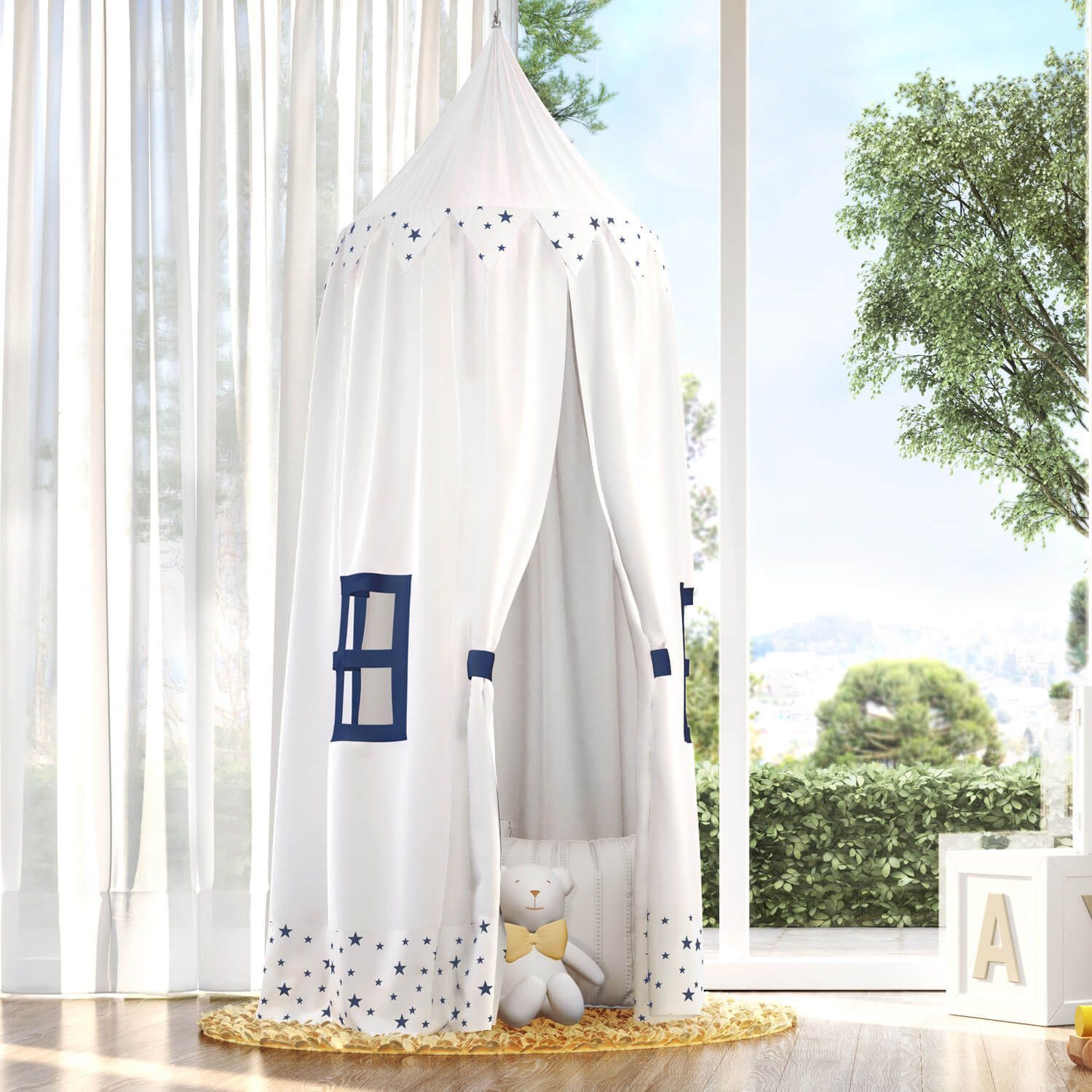 Tenda Dossel Estrelinhas Amarela 2m