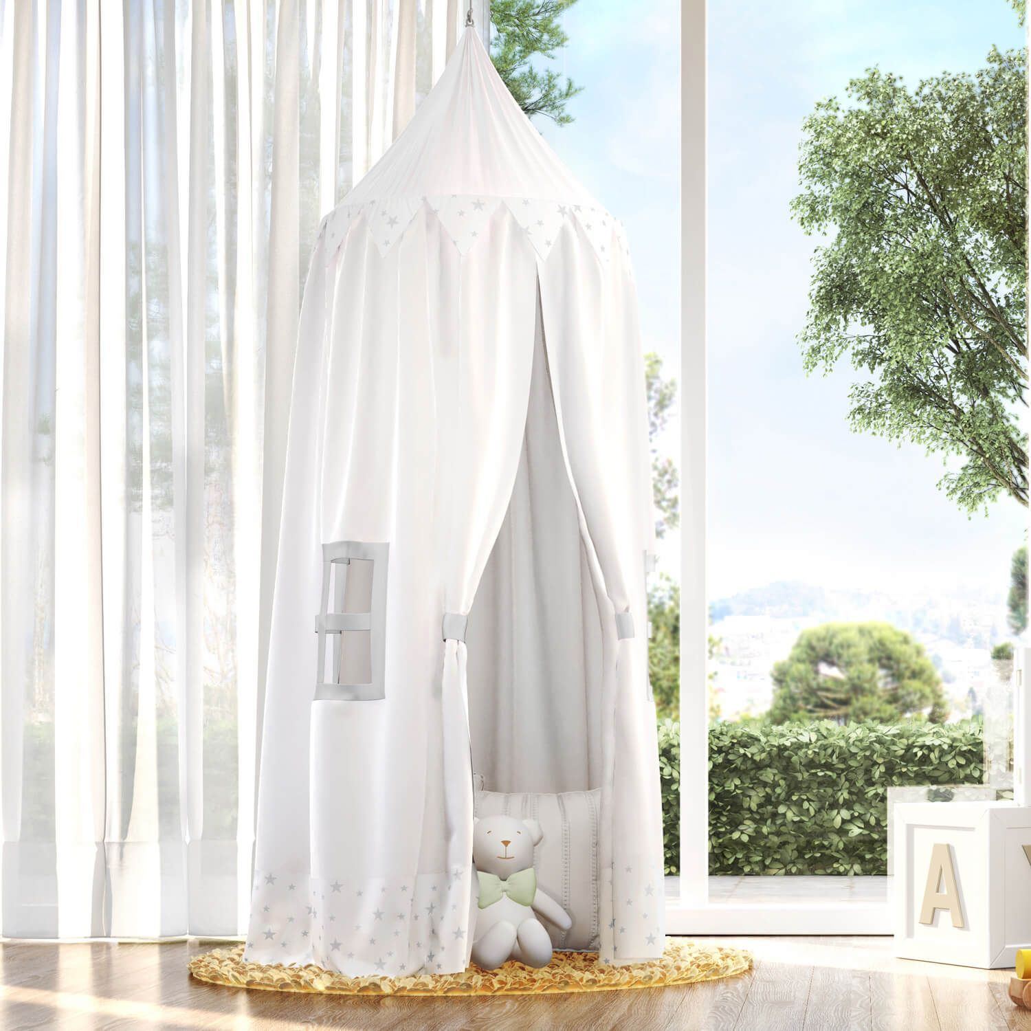 Tenda Dossel Estrelinhas Amarela 2m