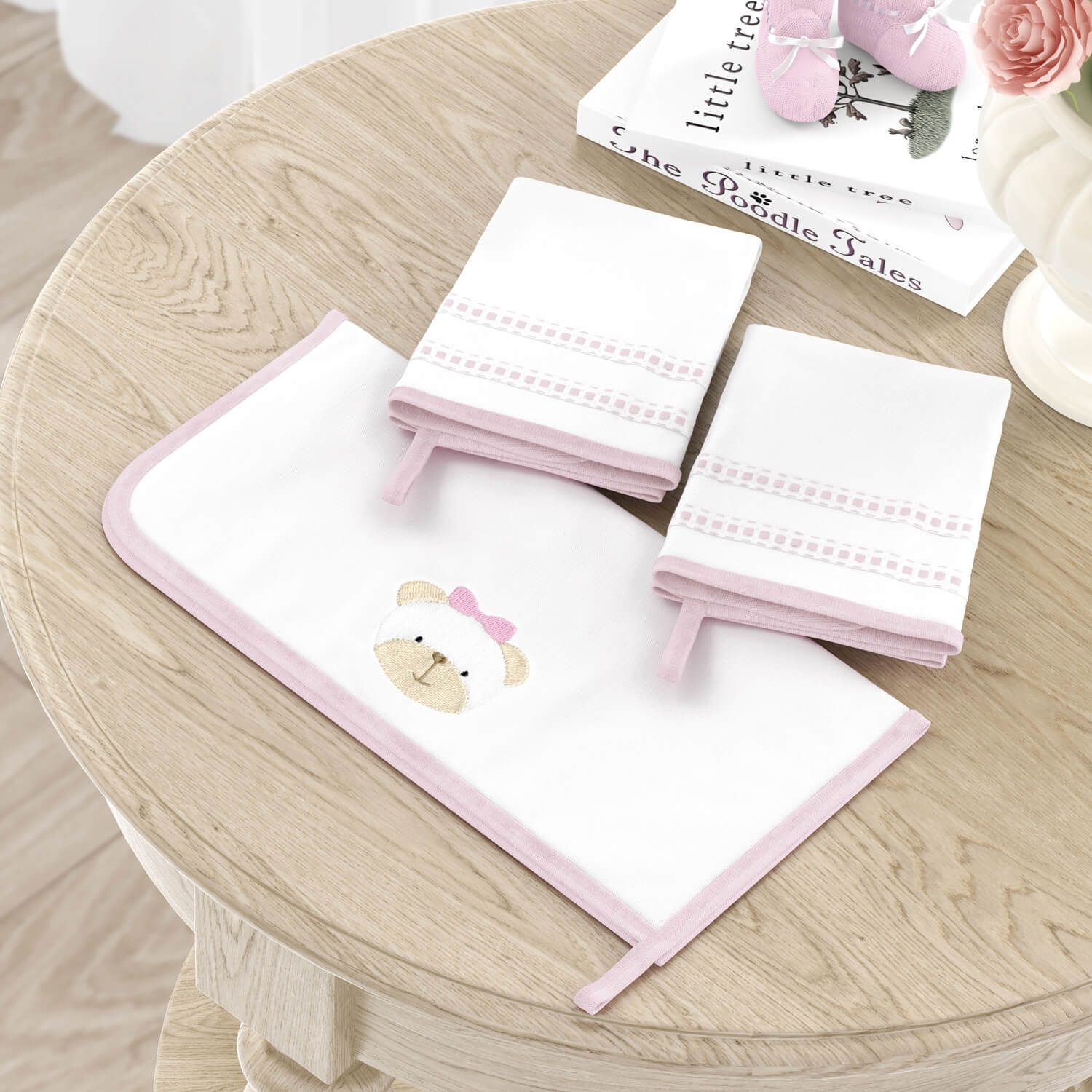 Jogo de Fraldas de Boca Malha Branco Clássico