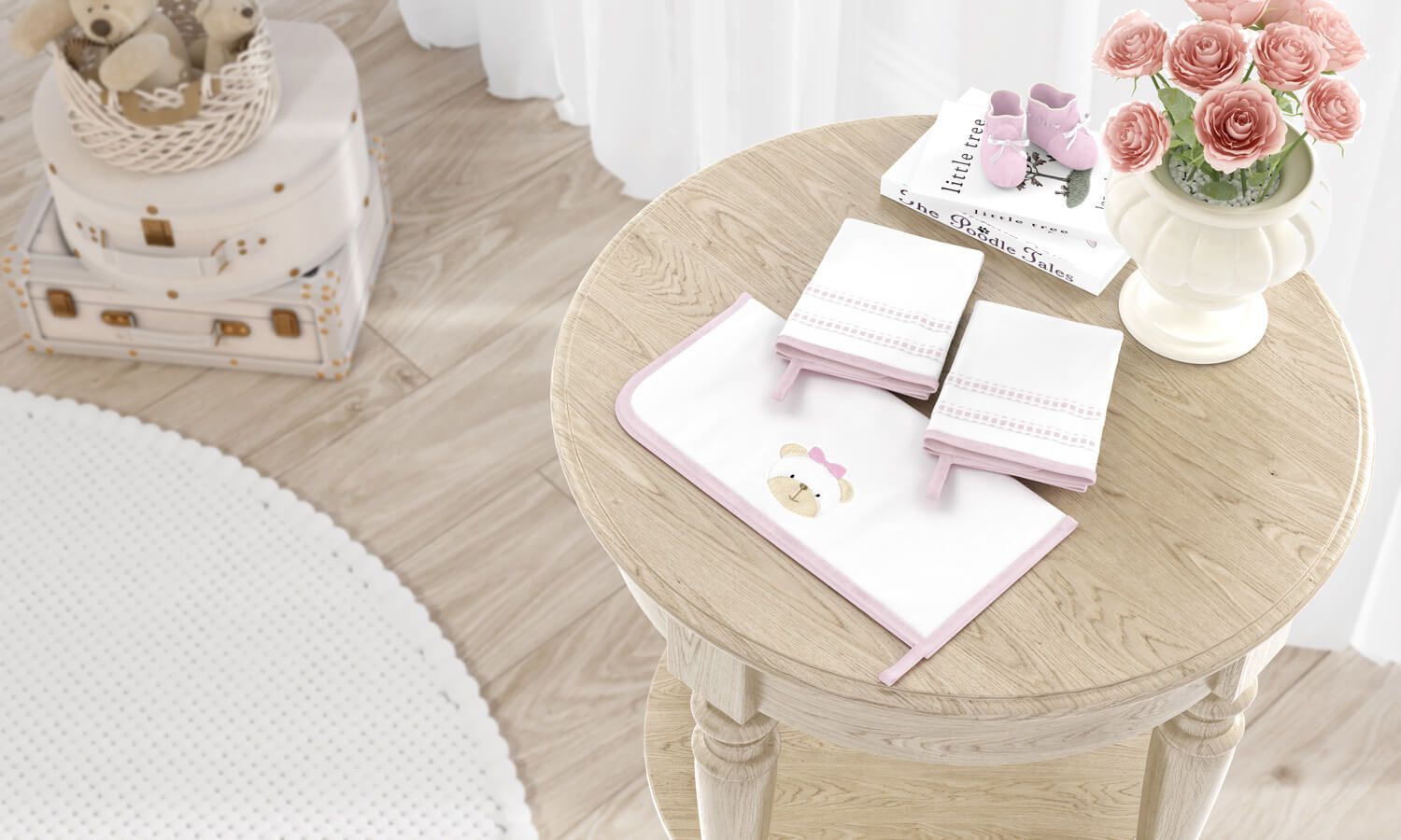 Jogo de Fraldas de Boca Malha Branco Clássico