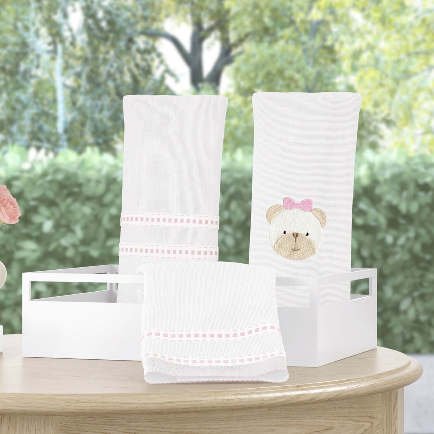 Jogo Fraldas de Boca Ursinha Rosa