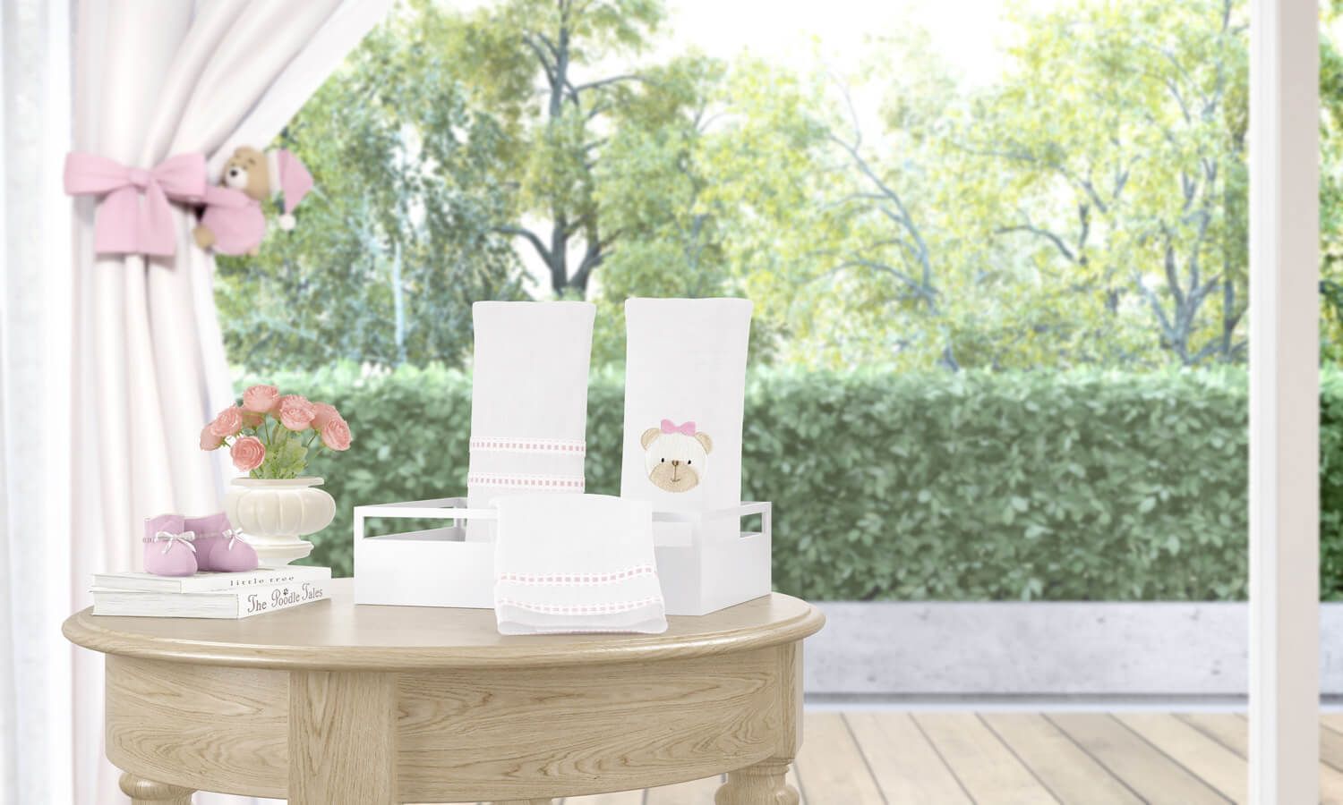 Jogo Fraldas de Boca Ursinha Rosa