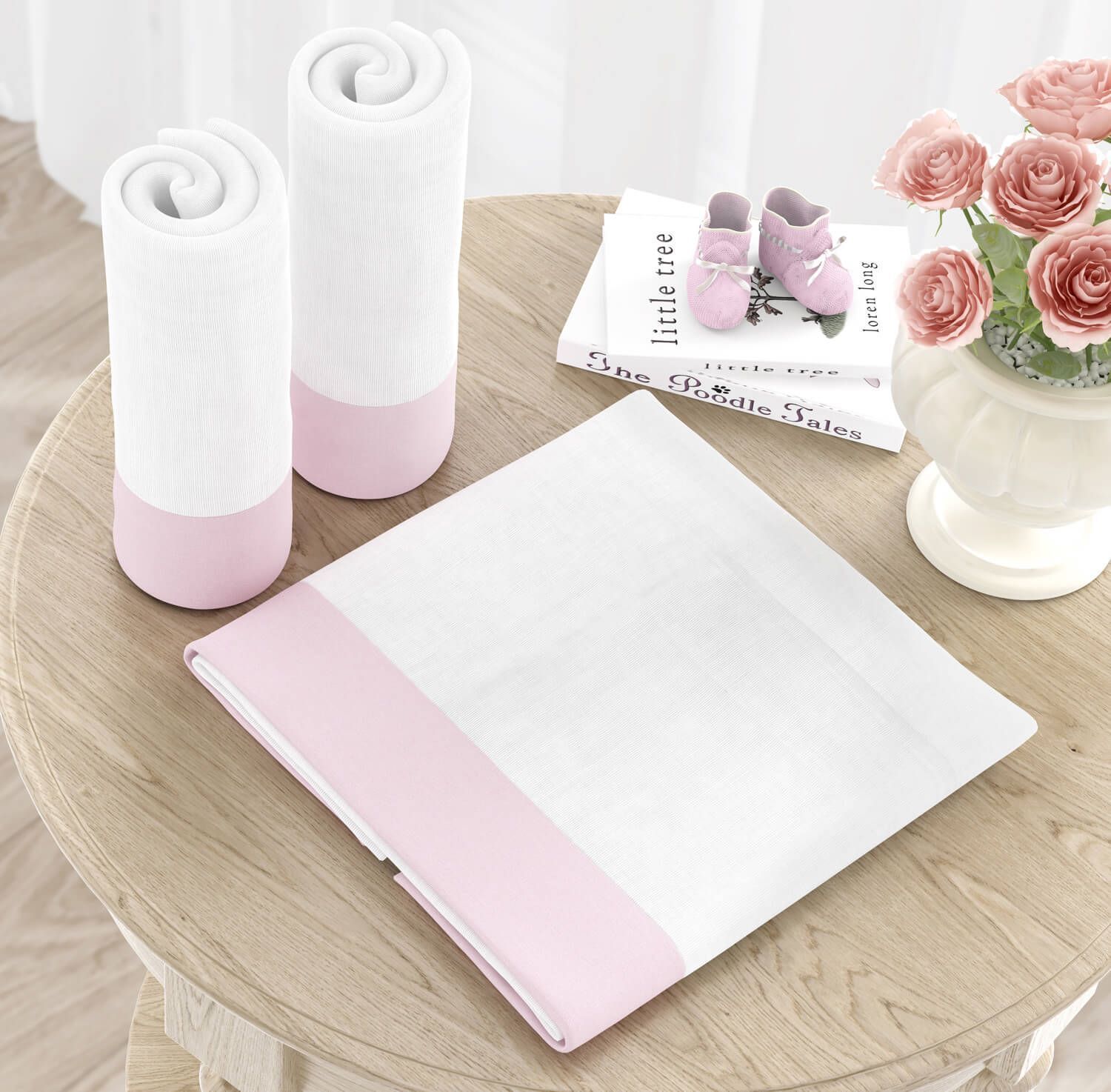 Jogo de Fraldas Ombro Barra Branco Clássico com 3