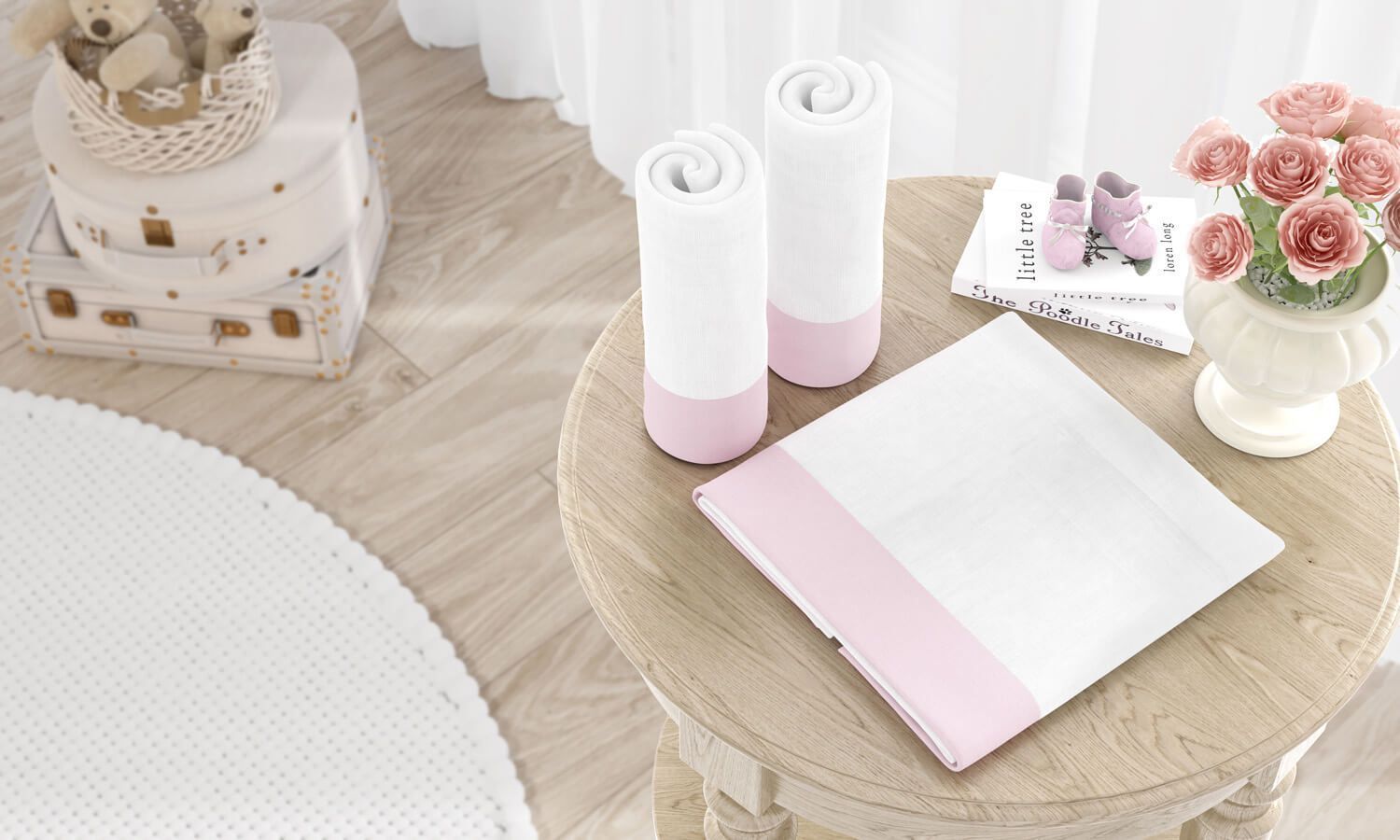 Jogo de Fraldas Ombro Barra Branco Clássico com 3