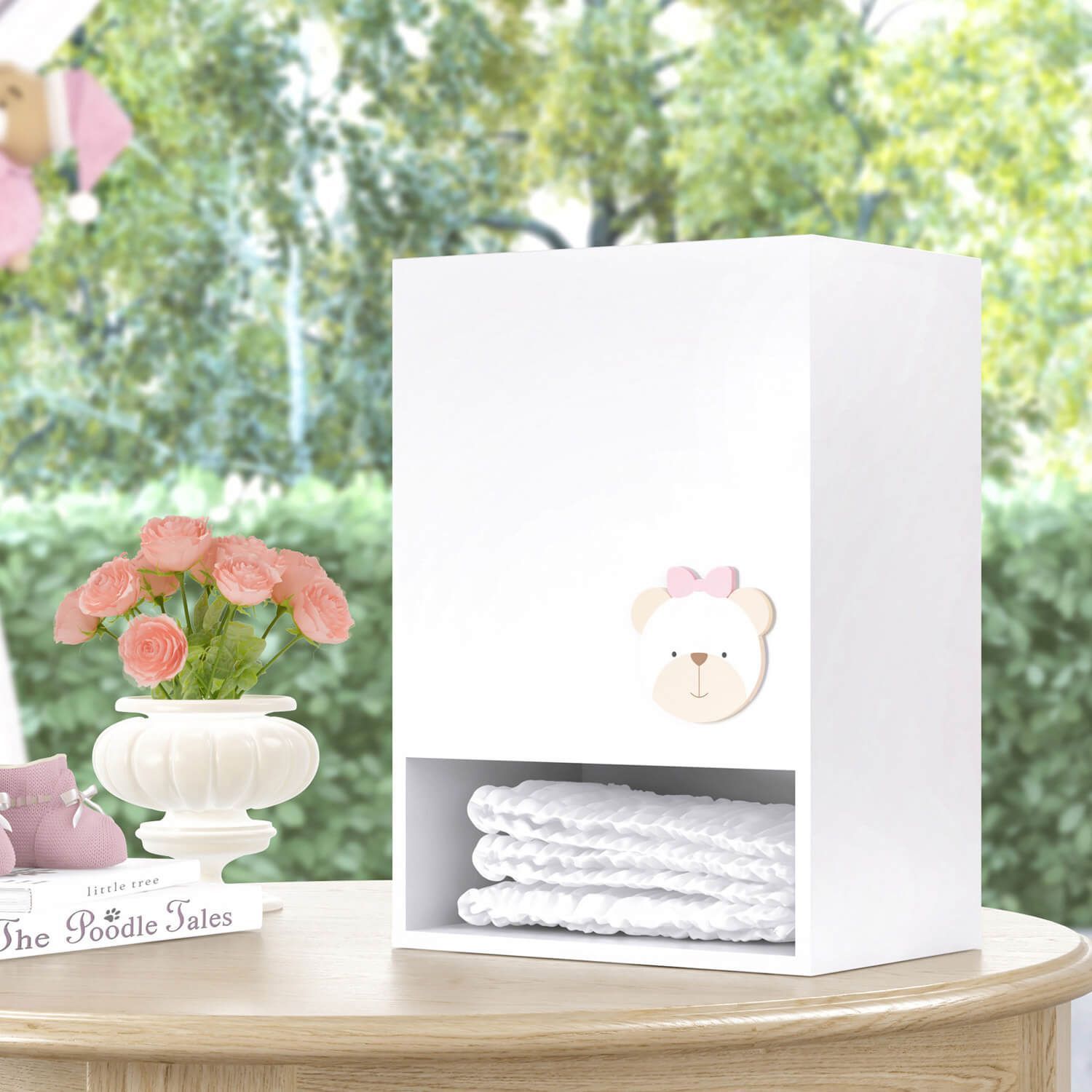 Porta Fraldas Branco Clássico