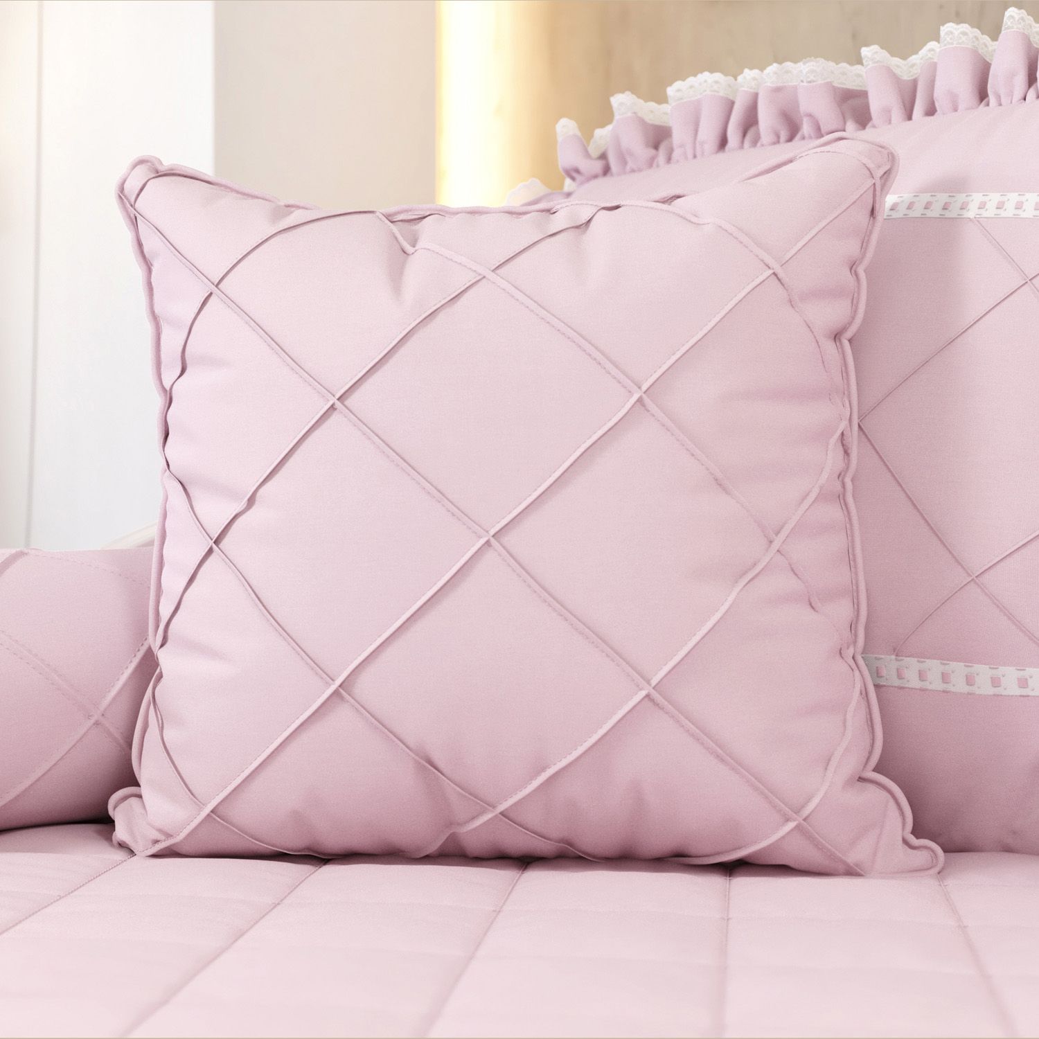 Almofada Nervura Branco Clássico 38cm