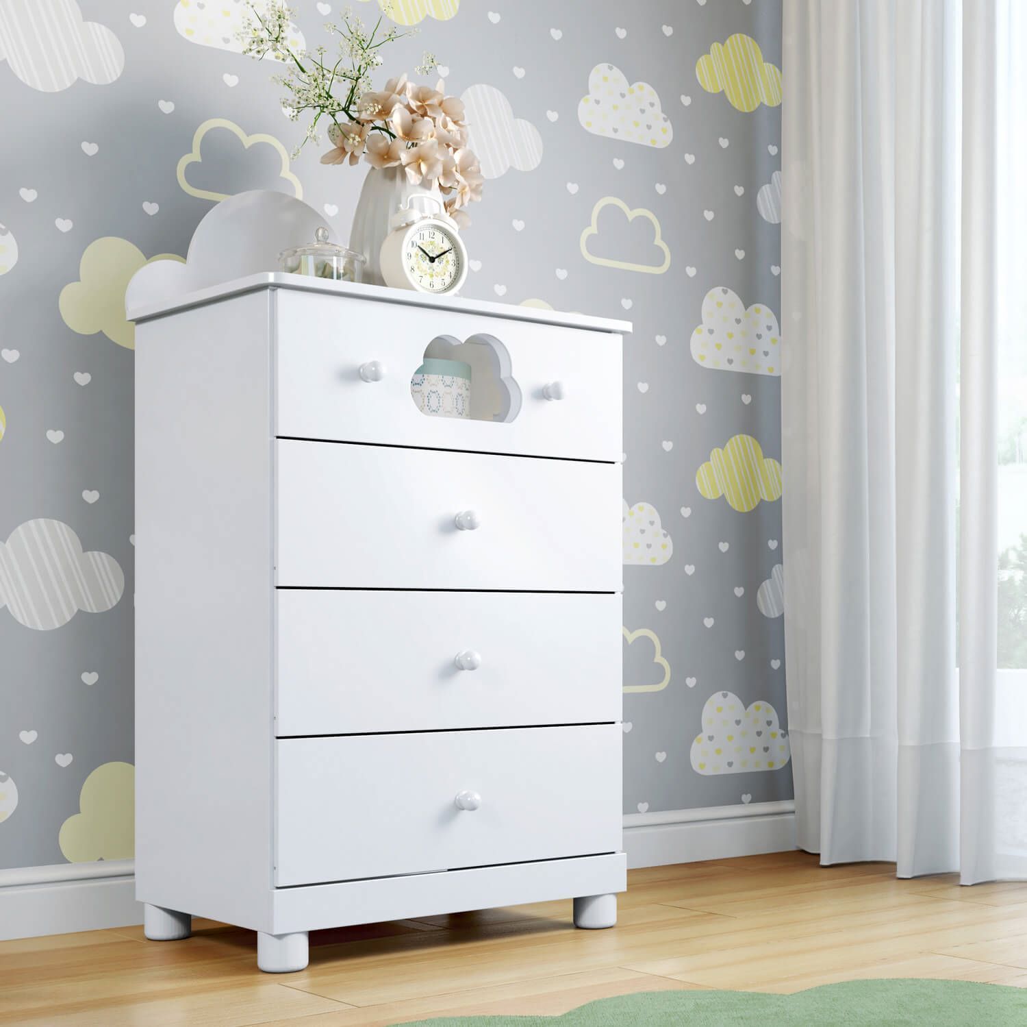 Cômoda 4 Gavetas Nuvem