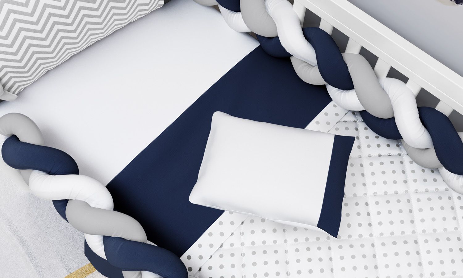 Kit Berço Trança Chevron Amarelo