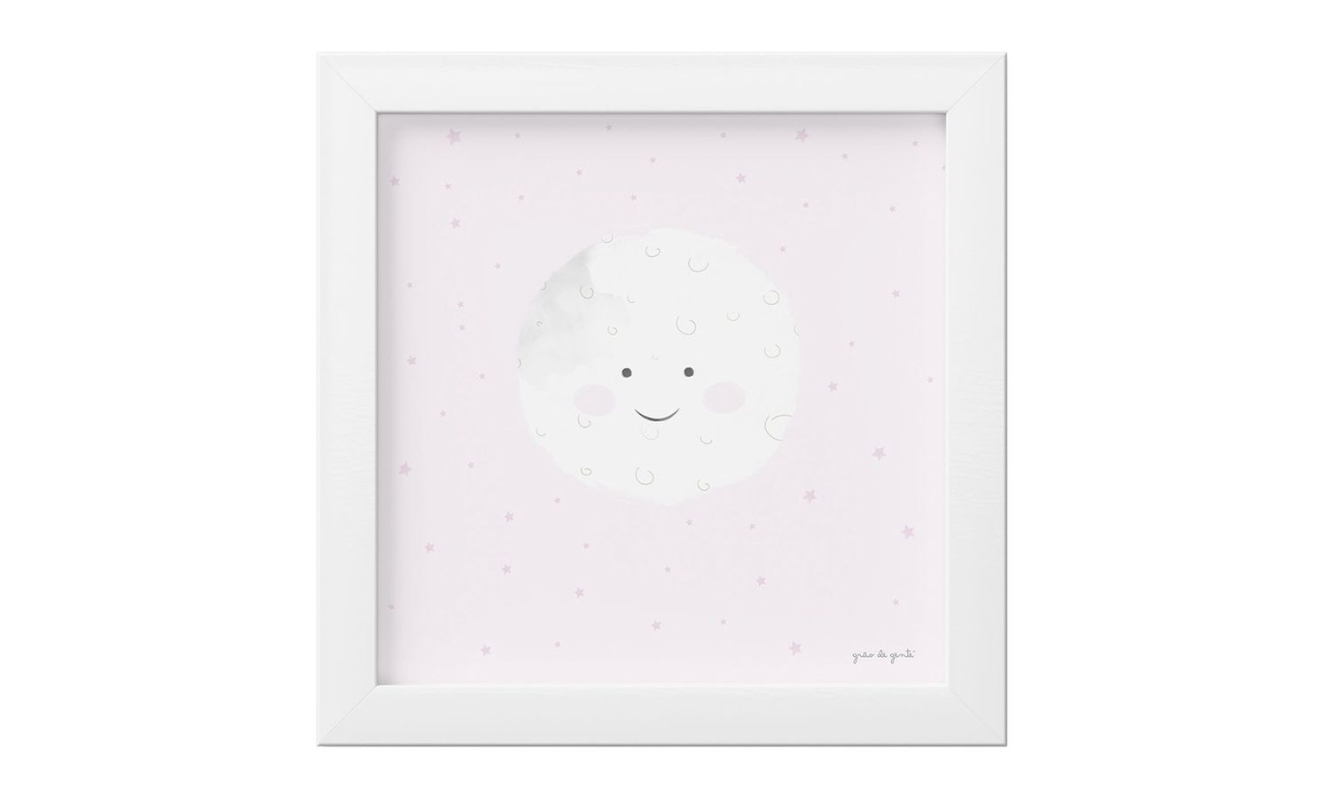 Quadro Lua e Estrelinhas Rosa 18cm