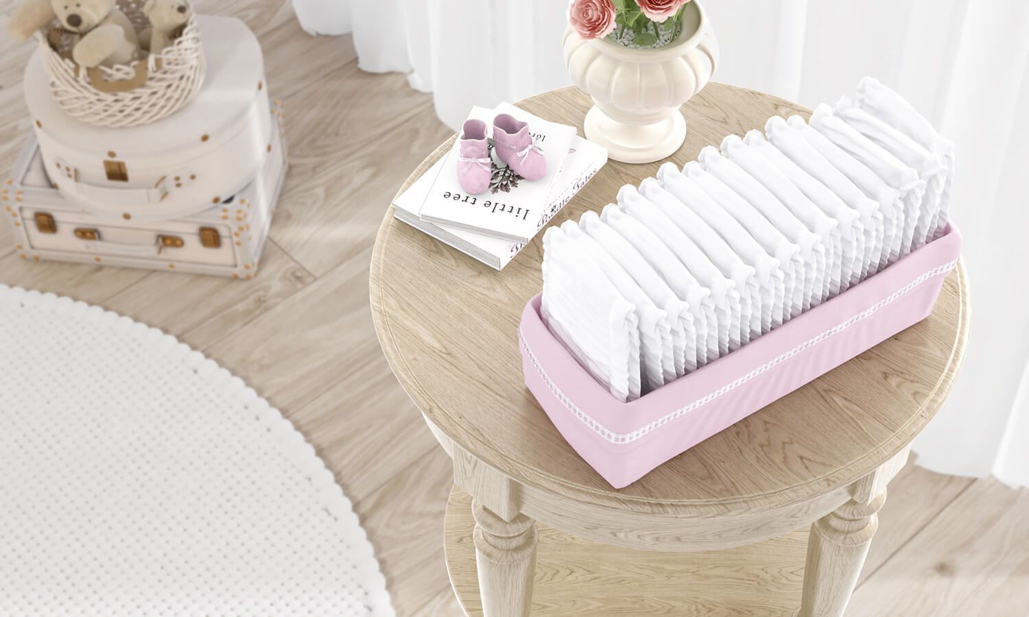 Cesto Organizador Branco Clássico 40cm