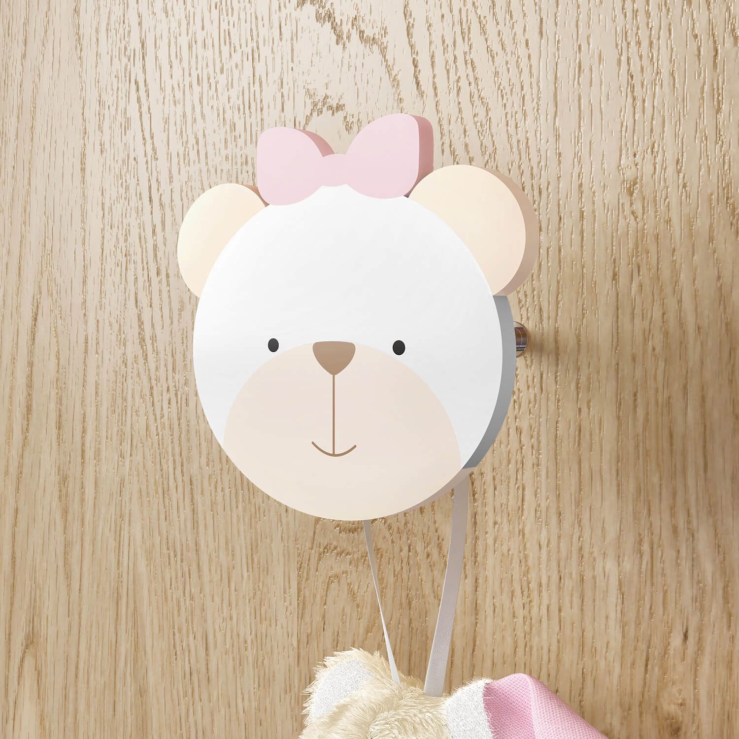 Cabideiro de Parede Urso Branco Clássico