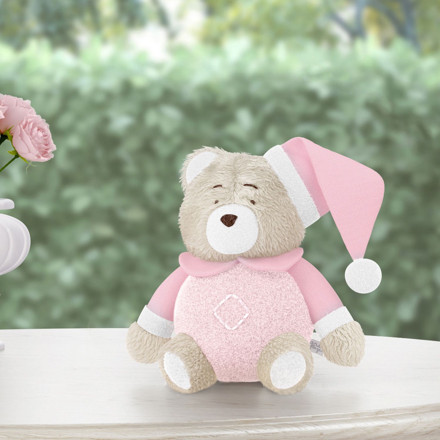 Urso de Pelúcia Soneca Branco 12cm