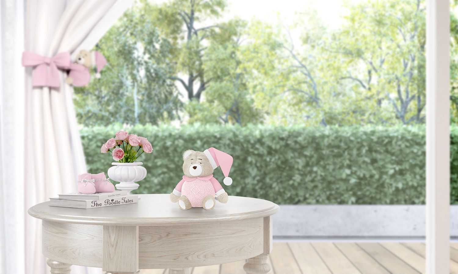 Urso de Pelúcia Soneca Branco 12cm