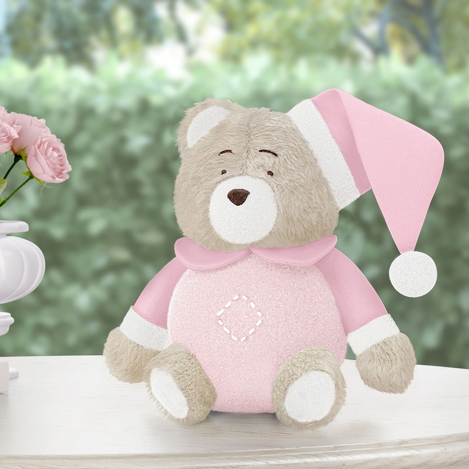 Urso de Pelúcia Soneca Branco 12cm