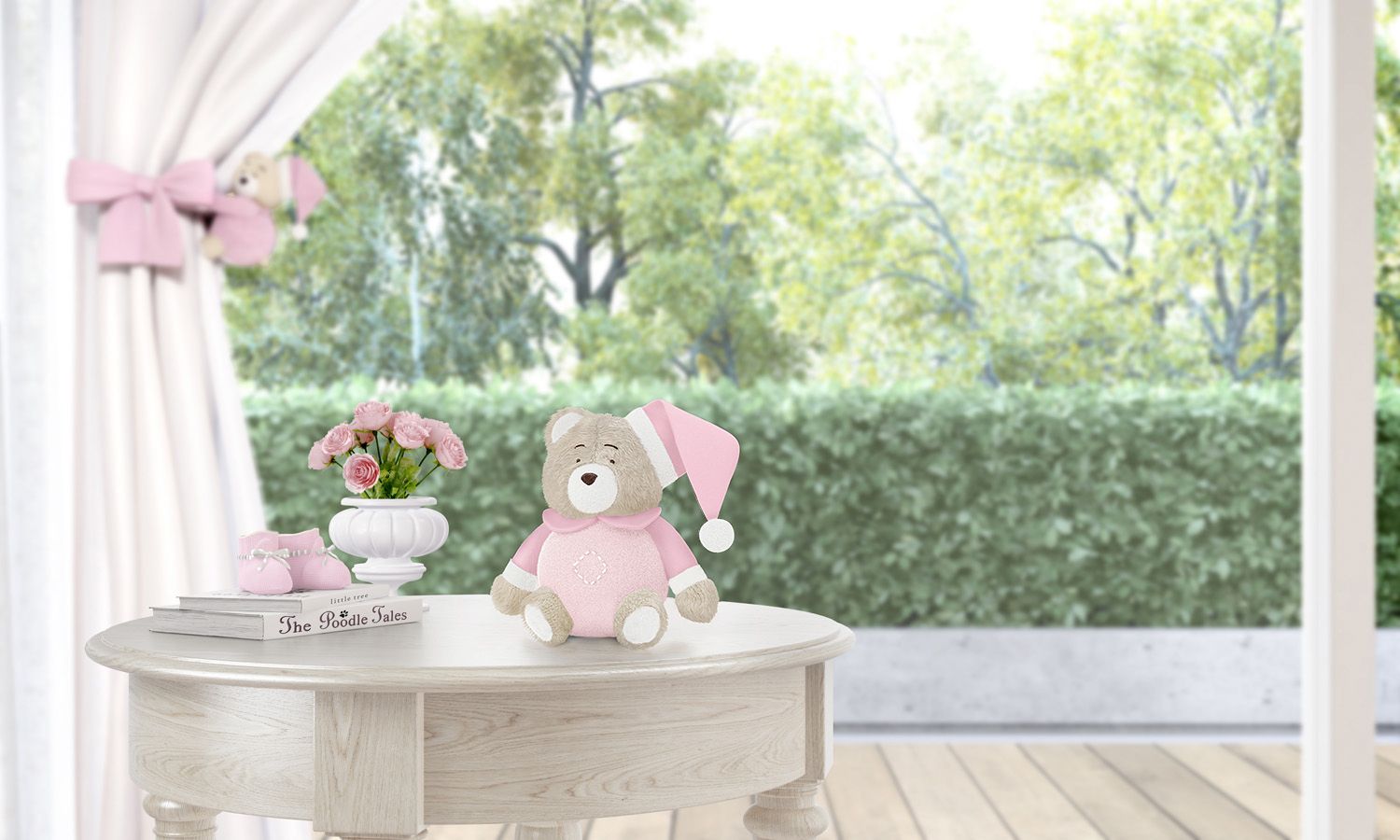 Urso de Pelúcia Soneca Branco 12cm