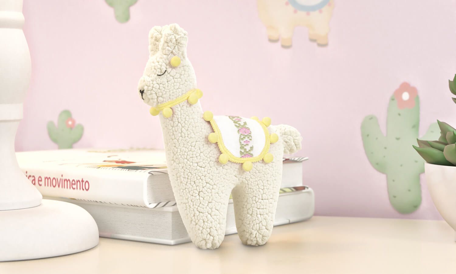 Lembrancinha Maternidade Lhama Amarela