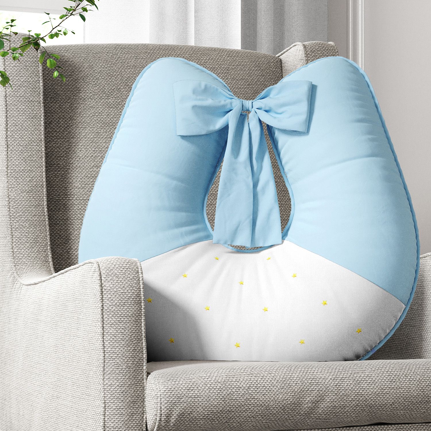 Almofada Amamentação Estrelinhas Azul Marinho