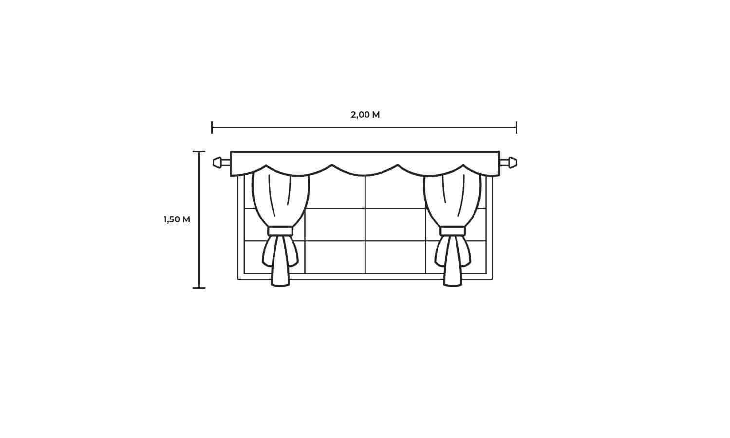 Cortina Urso Aviador 1,50m