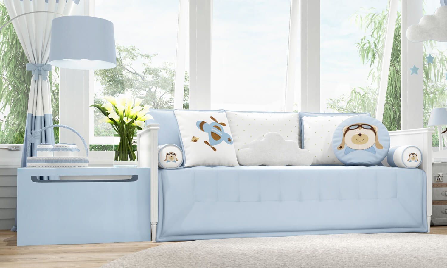 Kit Cama Babá Urso Aviador