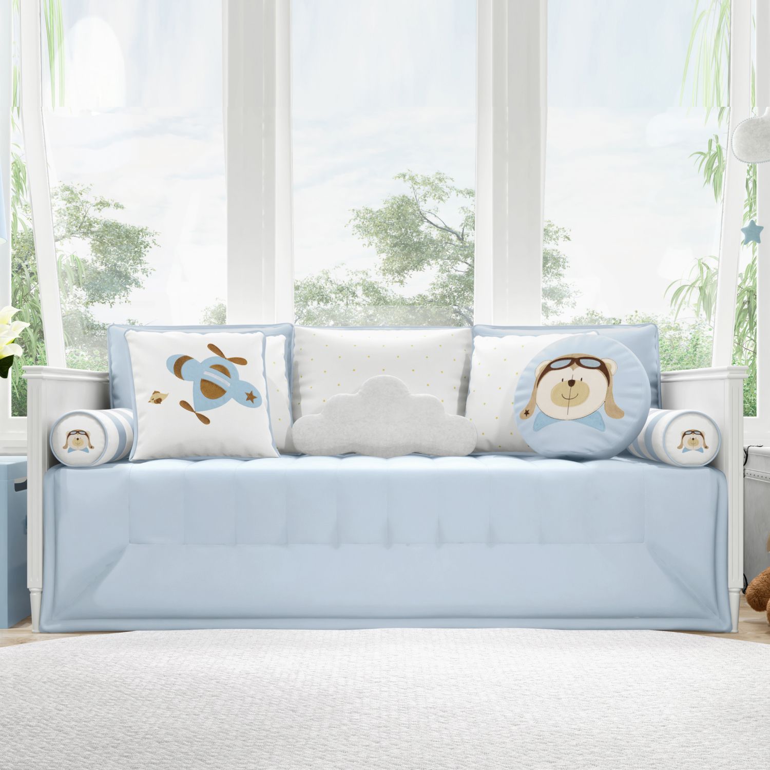Kit Cama Babá Urso Aviador