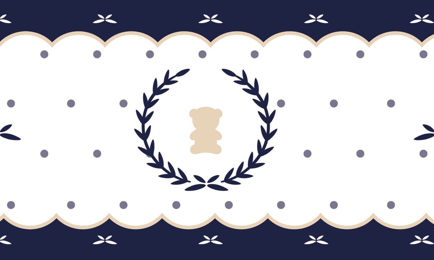 Faixa Adesiva de Parede Urso Luxo Azul Marinho