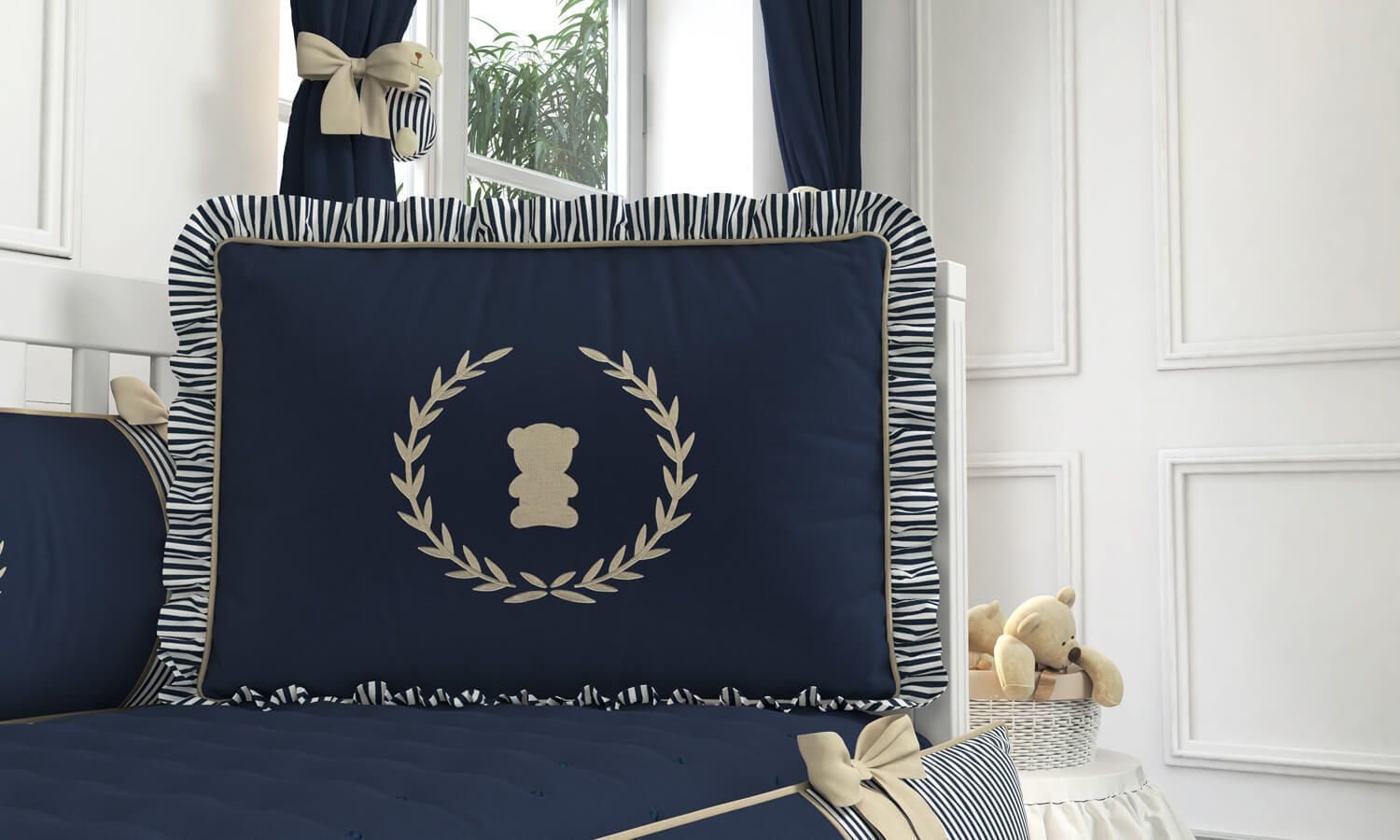 Kit Berço Luxo Azul Marinho