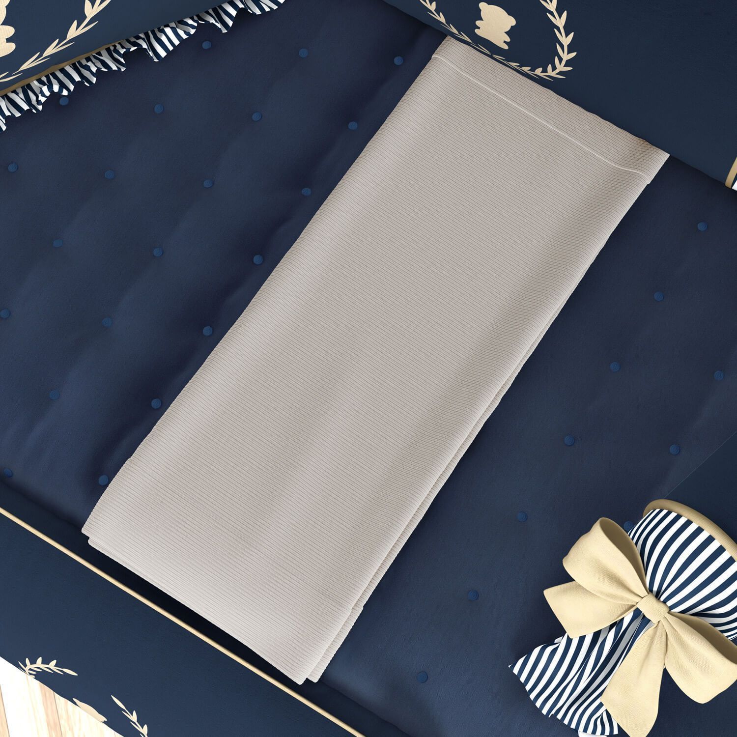 Manta Bebê Tricot Luxo Azul Marinho 1m