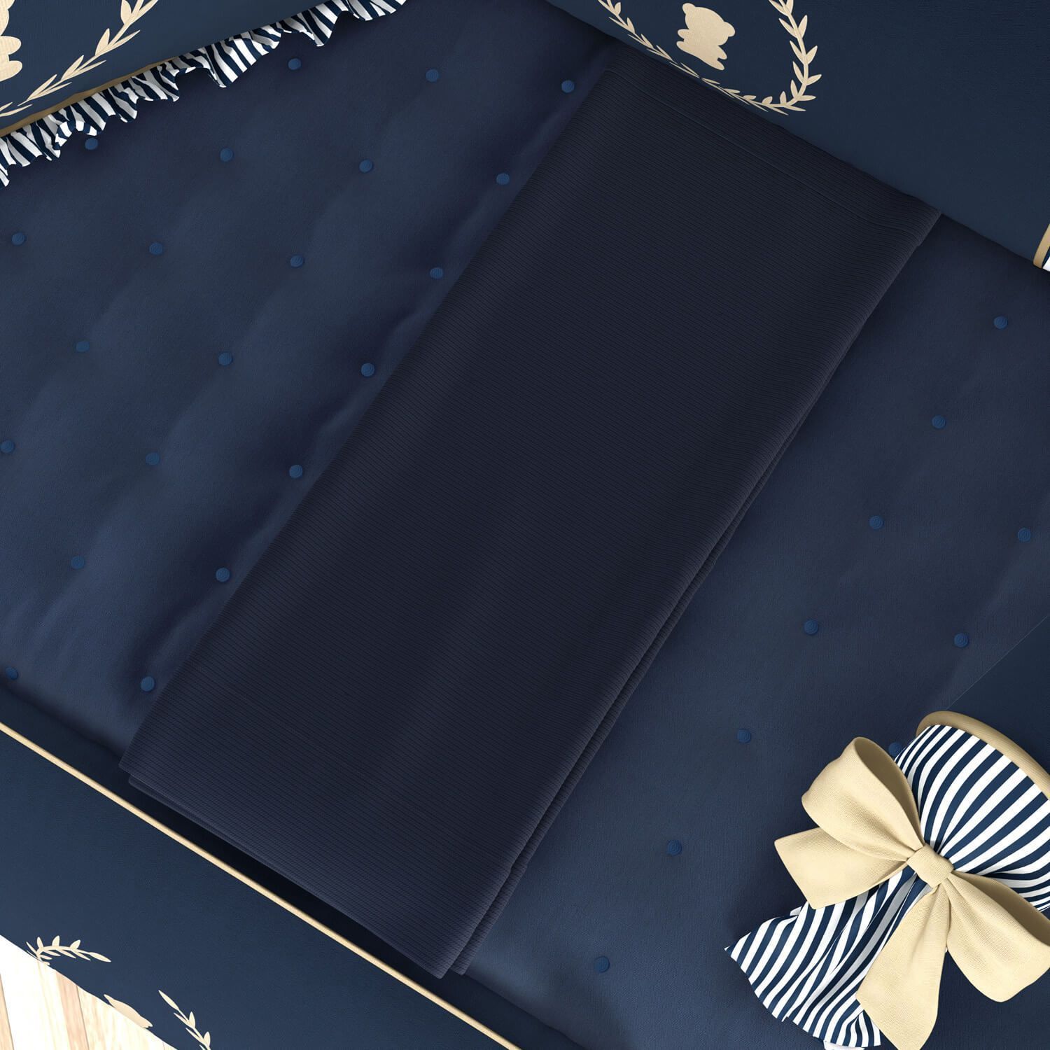 Manta Bebê Tricot Luxo Azul Marinho 1m