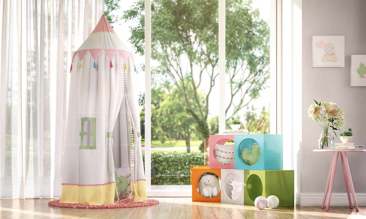 Tenda Dossel Pompons e Tassel