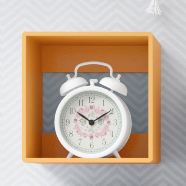 Nicho de Madeira Quadrado Branco 20cm