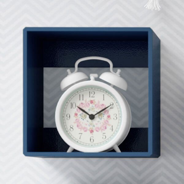 Nicho de Madeira Quadrado Branco 20cm