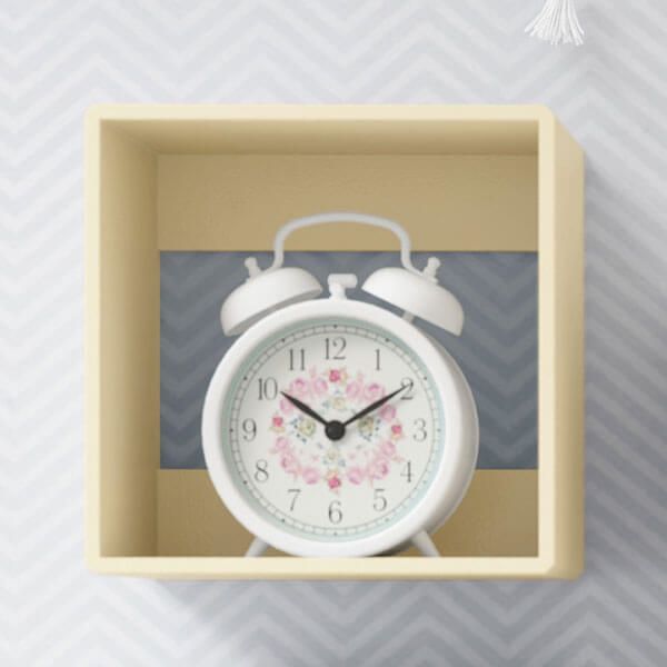 Nicho de Madeira Quadrado Branco 20cm