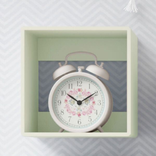 Nicho de Madeira Quadrado Branco 20cm