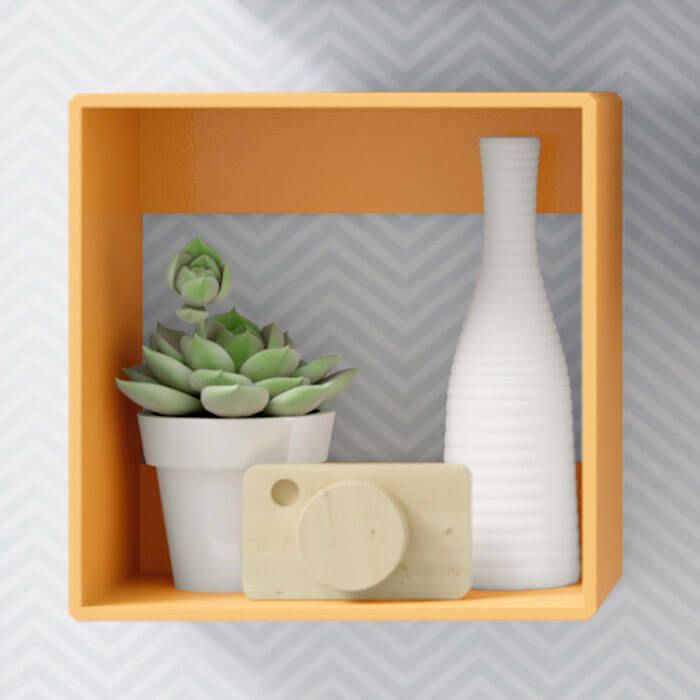 Nicho de Madeira Quadrado Branco 25cm