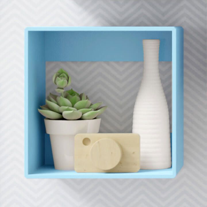 Nicho de Madeira Quadrado Branco 25cm