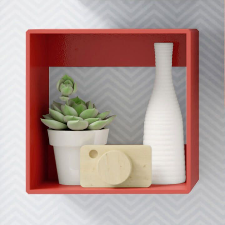 Nicho de Madeira Quadrado Branco 25cm