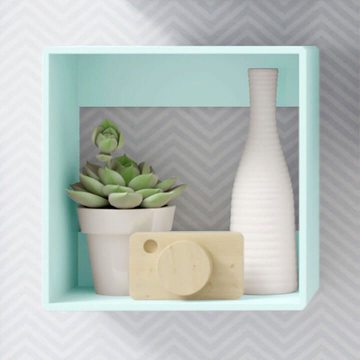 Nicho de Madeira Quadrado Branco 25cm