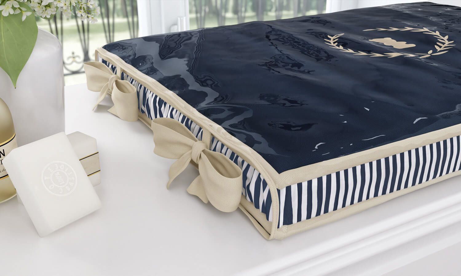 Trocador de Fraldas Urso Luxo Azul Marinho