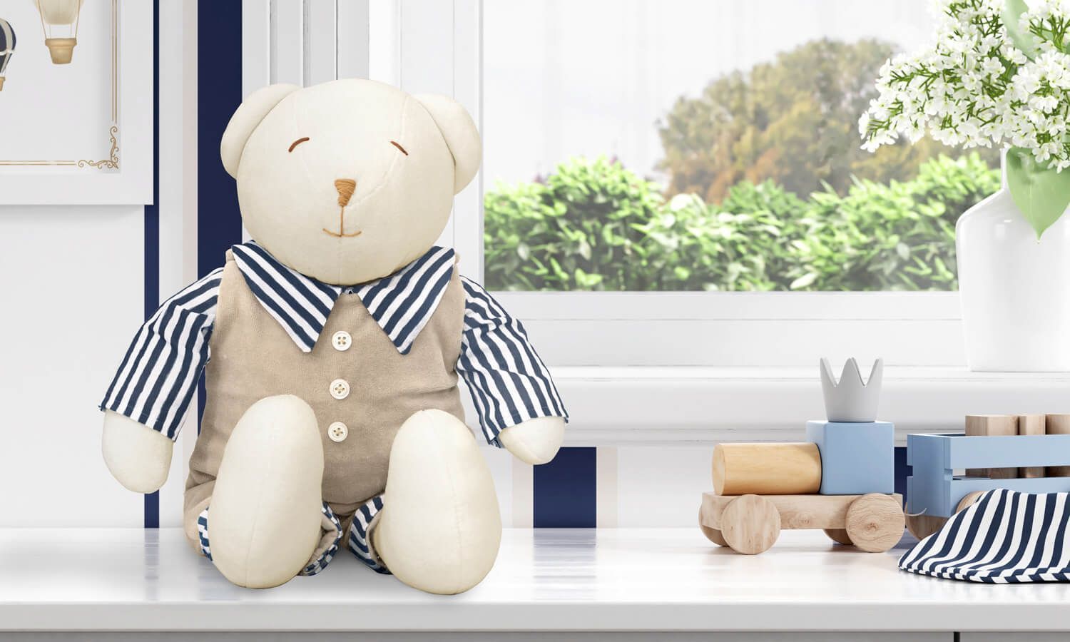 Urso Luxo Azul Marinho 45cm