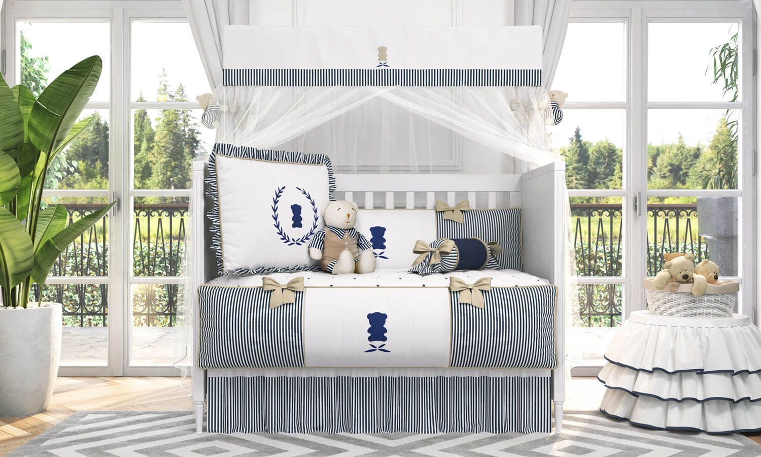 Kit Berço Luxo Azul Marinho