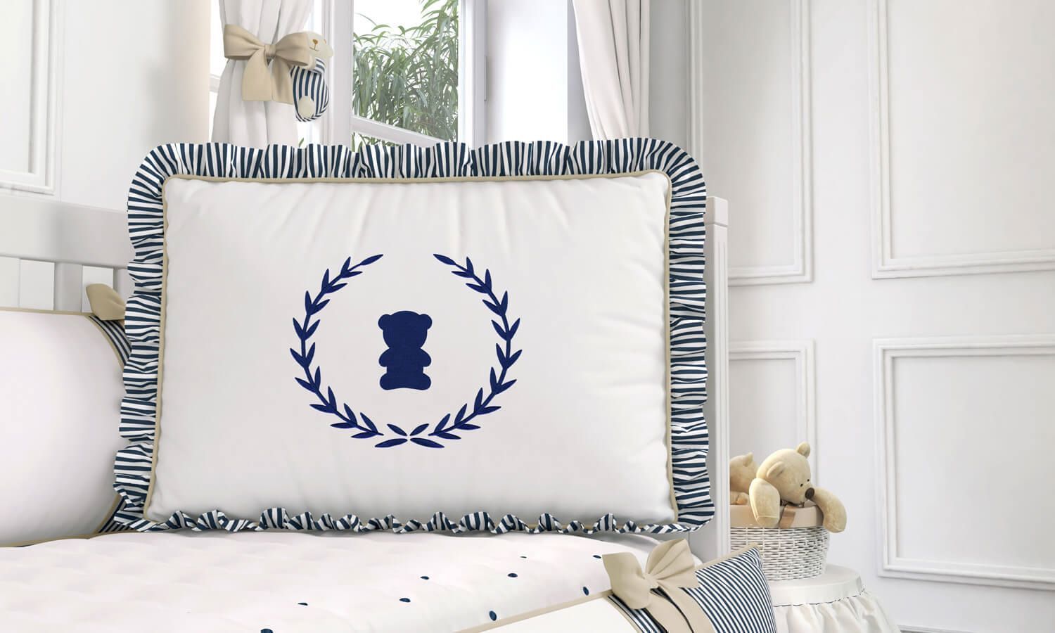 Kit Berço Luxo Azul Marinho