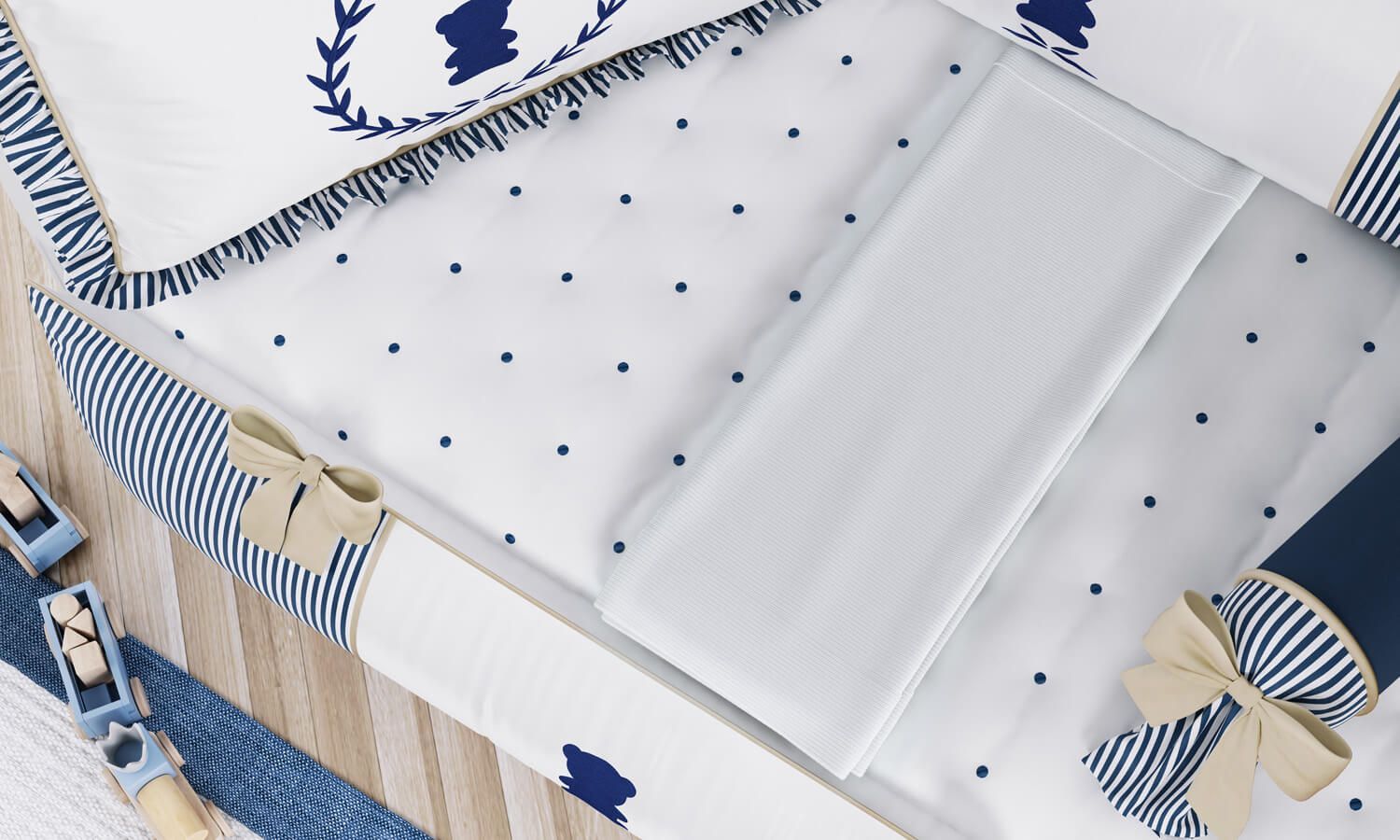 Manta Bebê Tricot Luxo Azul Marinho 1m