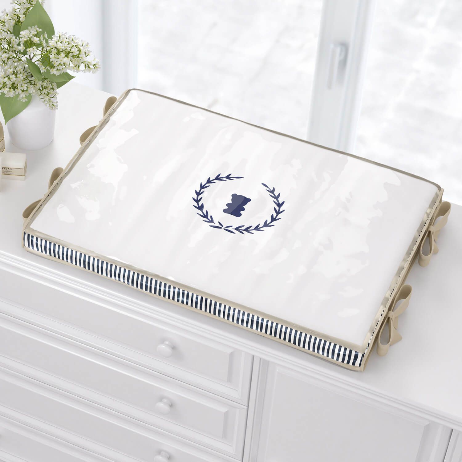 Trocador de Fraldas Urso Luxo Azul Marinho