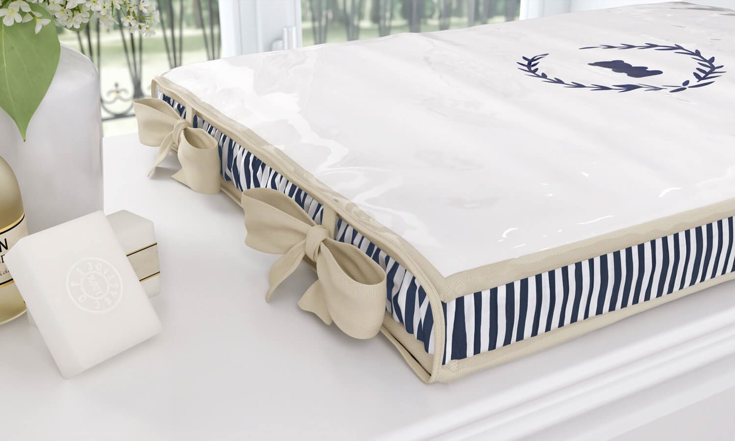 Trocador de Fraldas Urso Luxo Azul Marinho — vista alternativa