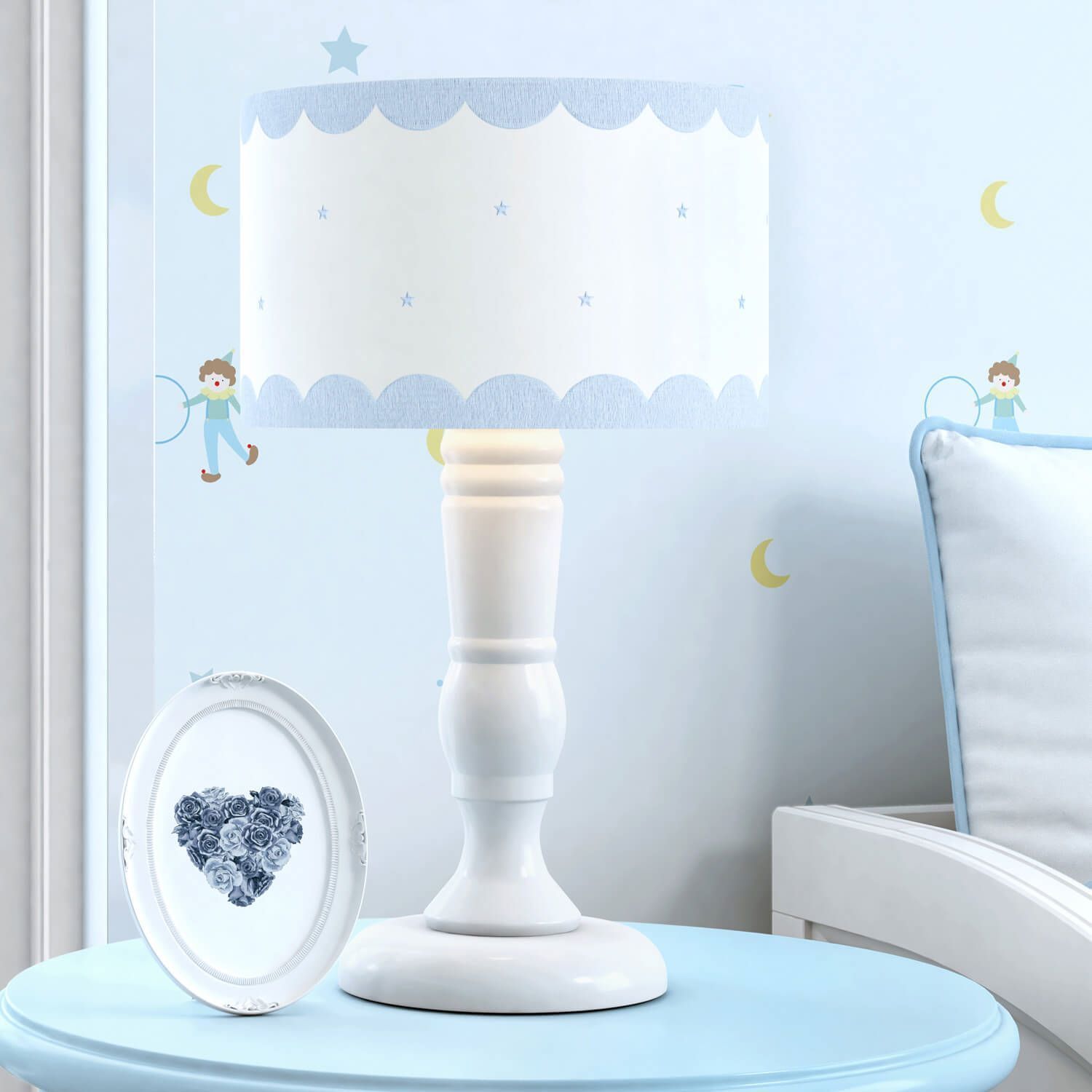 Abajur Madeira Estrelinhas Rosé