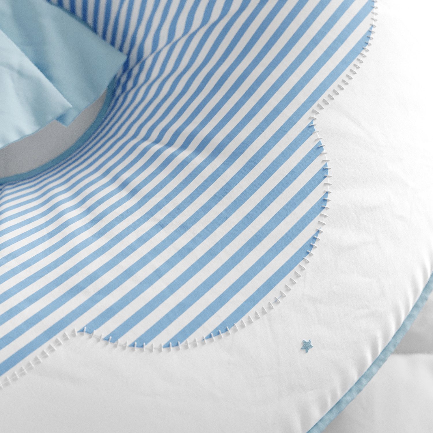 Almofada Amamentação Estrelinhas e Listras Rosé