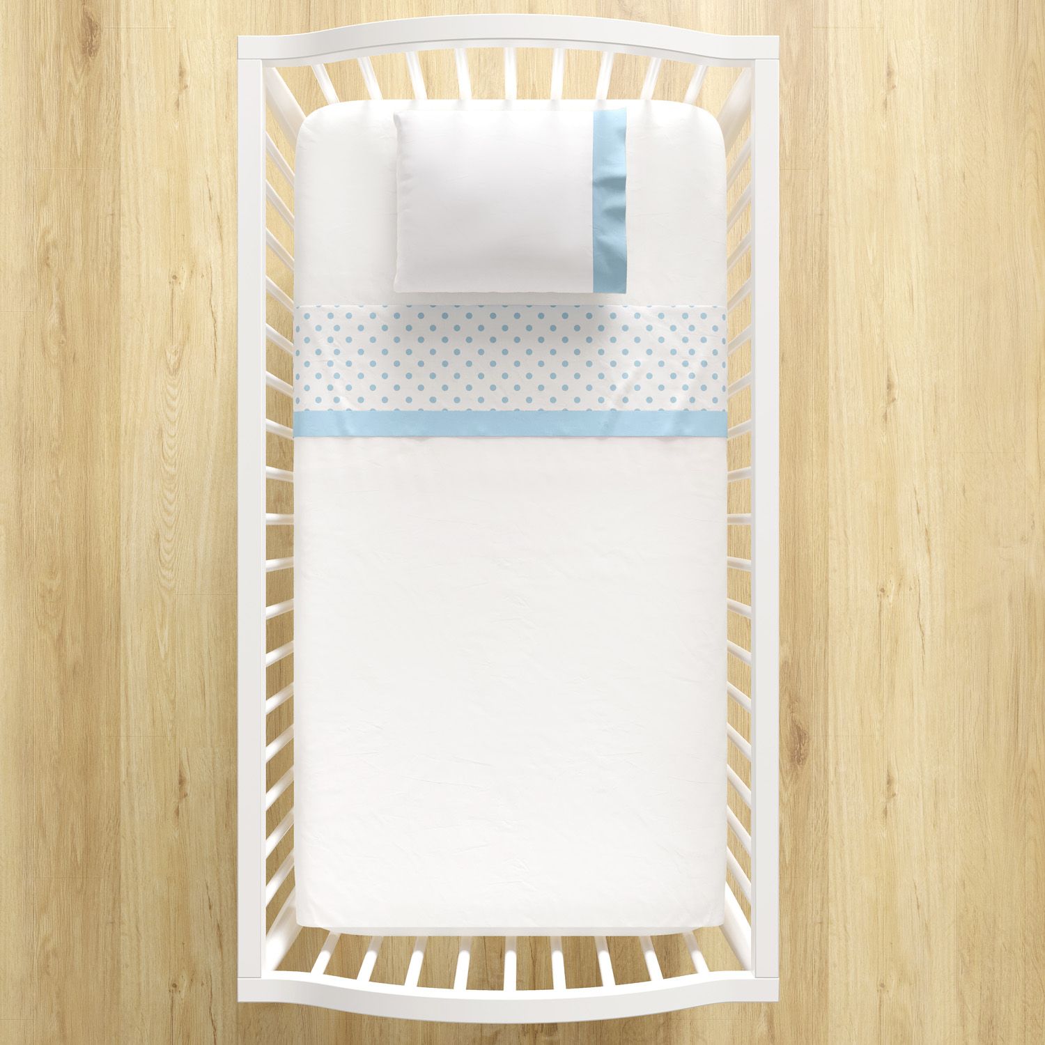 Jogo de Lençol Berço Poá Azul 3 peças