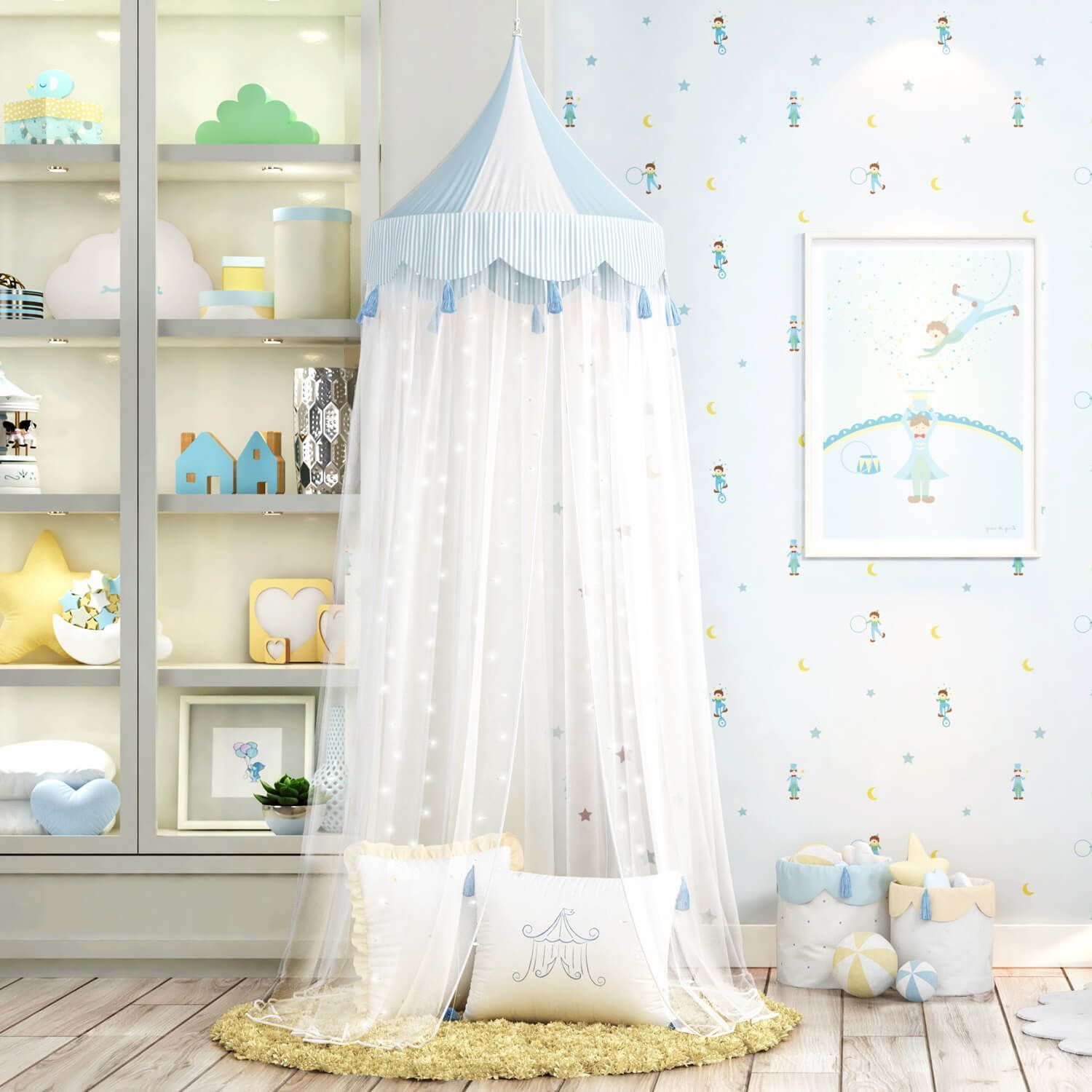 Tenda Dossel Circo Rosé/Branco 2m