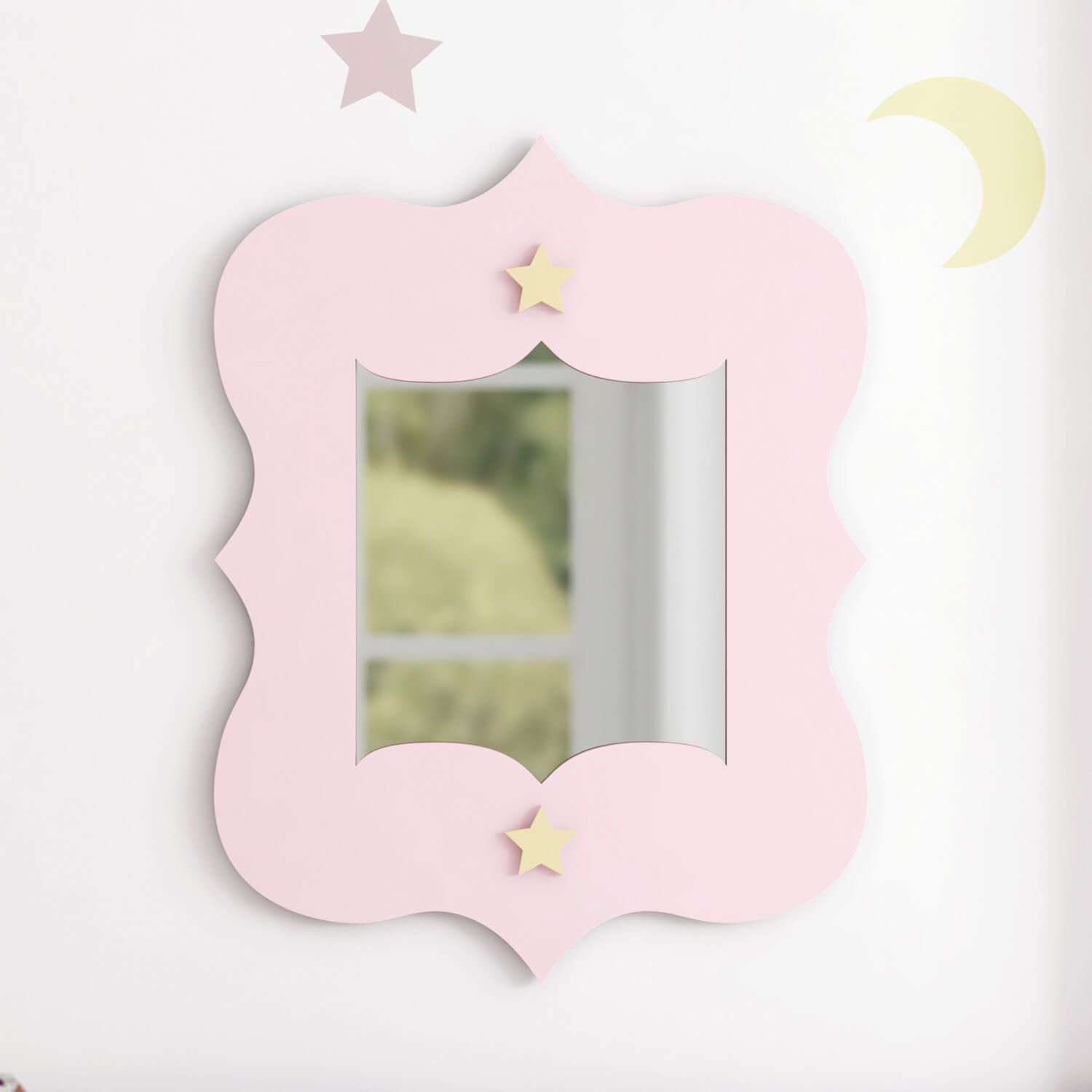Espelho Estrelinhas Rosa 36cm